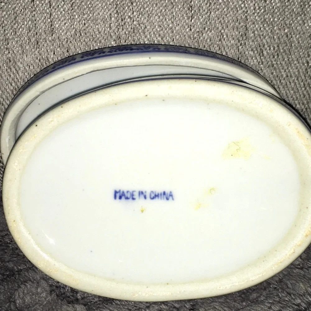 Vintage Porcelain Trinket Box with Lid